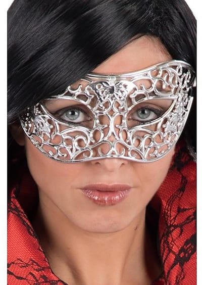 Carnival Toys Verkleedmasker Vlindertje Dames Zilver One-size