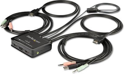StarTech.com 2-Port HDMI KVM Switch with Built-In Cables - USB 4K 60Hz - KVM / audio switch - 2 ports