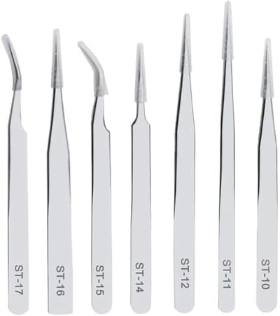 Roestvrij Staal Pincet - Precisie Tool - Elektronica Reparatie - Anti-statische Grip - 100 Micron - Zilver