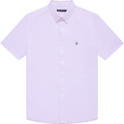 French Connection Oxford S/s T Soft Pink/marine Size: XS | Casual Shirts Outlet | Heren | Roze