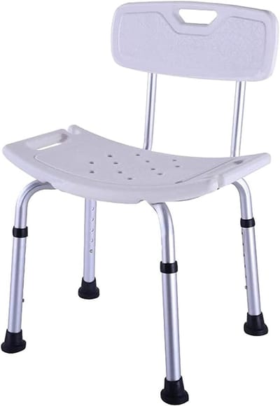 Douchestoel - Badkruk Krukje - Veilig Douchen - Versterkte Constructie - 150 Kg Draaggewicht - Wit