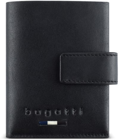 Bugatti Romeo Kredietkaart etui RFID-bescherming Leer 7.5 cm - 2 Sleuven - schwarz