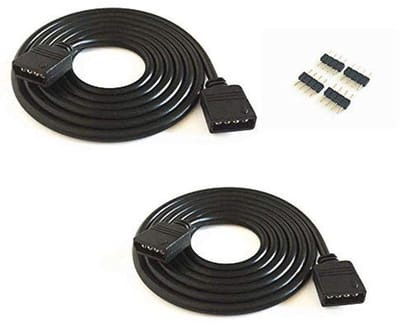 LED RGB Strip Verlengkabel - 3 m - 4-Pins Stekker Aansluiting voor 5050/3528/2835 LED Strips - 2 Stuks