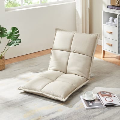 Vloerstoel Deinze 2-delige set beige [en.casa]