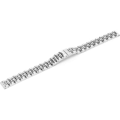 Bracelet de montre de rechange en acier inoxydable avec boucle papillon, longueur réglable, 12 mm, 0,5 po 10mm white