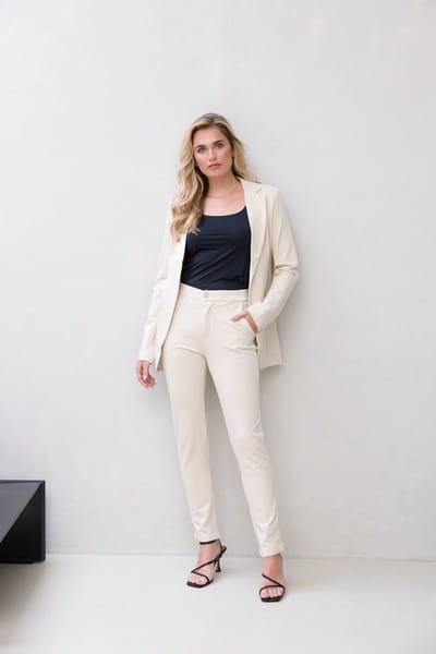 BASE LEVEL Yoel Pants - Light Beige - maat 36