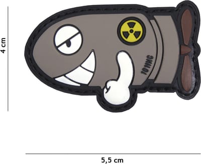Embleem 3D PVC Funny torpedo grijs