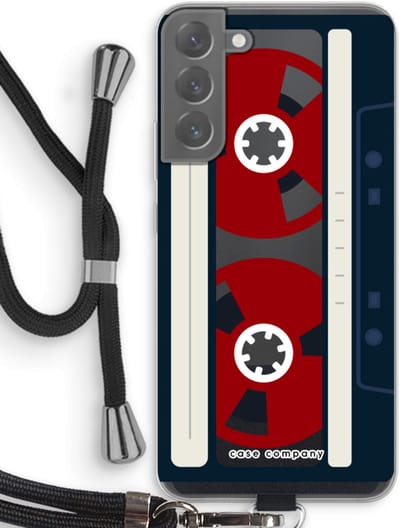Case Company® - Hoesje met koord geschikt voor Samsung Galaxy S22 Plus hoesje met Koord - Here's your tape - Telefoonhoesje met Zwart Koord - Bescherming aan alle Kanten en Over de Schermrand