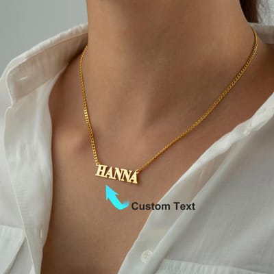Gepersonaliseerde Gouden Naamketting Custom Naamketting Fijne Naamketting Verguld Roestvrij Staal Valentijnsdag Cadeau 45cm brown