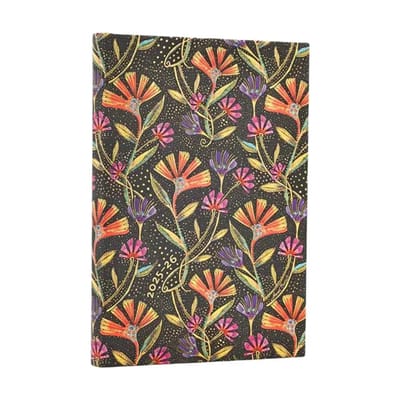 2026 Wild Flowers (playful Creations) Mini 18-month Horizontal Hardcover Flexi Dayplanner 2025-2026 (elastic Band Closure)