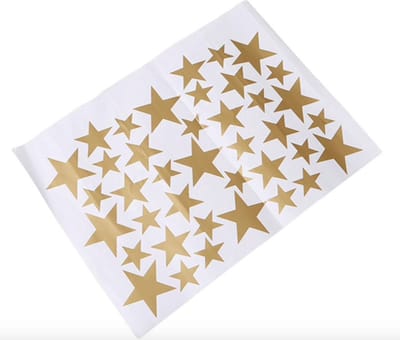 New Age Devi - "Gouden Sterrenhemel Stickers - 39 stuks - Voor Kinder- & Babykamers, Slaap- & Woonkamer"