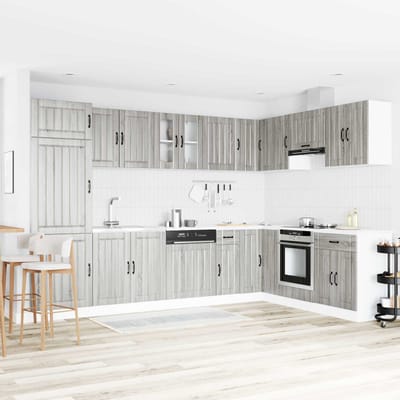vidaXL - Waskompkast - Lucca - 2 - st - Grijs - Sonoma - Bewerkt - hout