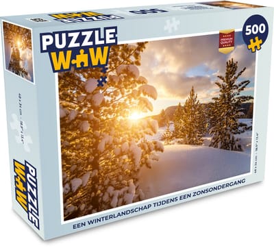 Puzzel Een winterlandschap tijdens een zonsondergang - Legpuzzel - Puzzel 500 stukjes