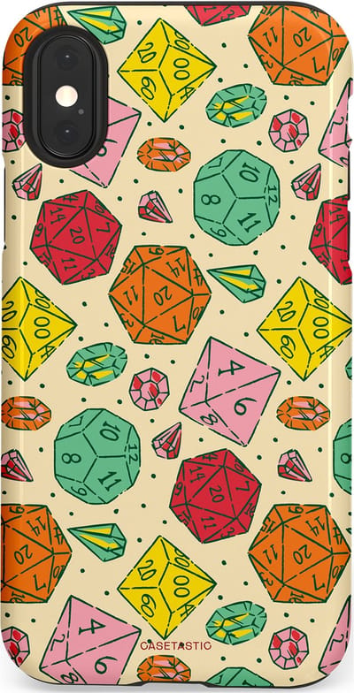 Casetastic Hoesje Geschikt voor Apple iPhone X/Xs - Stijlvolle Beschermende Duo-layer Case - D20 Geluksrol