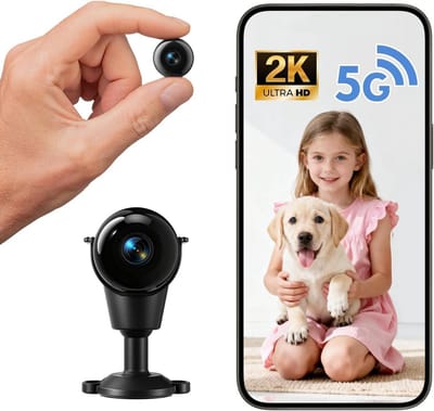 Mini Verborgen Camera - Beveiligingscamera Discret - Thuis Bewaken - 2K HD Nachtzicht - Dual Band WiFi - Zwart