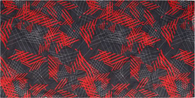 Haarsoires Haarband Multifunctioneel 45x25cm - Fantasie Patroon - Rood Grijs - Elastische Stof - Bandana Col Nekwarmer - Sport Outdoor Casual - Unisex