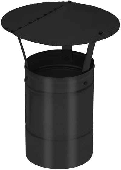 KOTARBAU® Schoorsteenkap, Schoorsteenafdekking, Verzinkt Staal en Poedergecoat Staal, ? 130 mm, Zwart, Regenhoes voor Schoorsteen, Rookkanaal Kap, Schoorsteenkappen, Rostbestendig