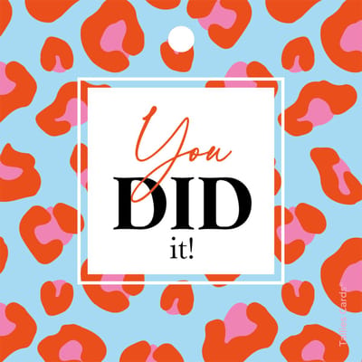 Set 5 kadokaartjes klein – gefeliciteerd - diploma - nieuwe baan - prestatie - you did it - topper - kanjer - Wildcards