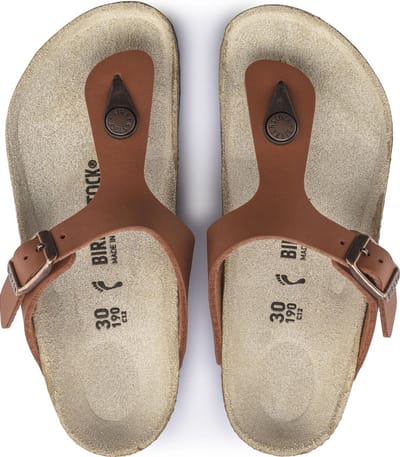 Birkenstock Gizeh Slippers Ginger Brown Narrow-fit |  Cognac | Imitatieleer | Maat 30