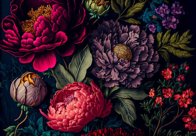 Vliesbehang - Fotobehang - Bloemen - Planten - Rozen - Boeket - 104x70 cm