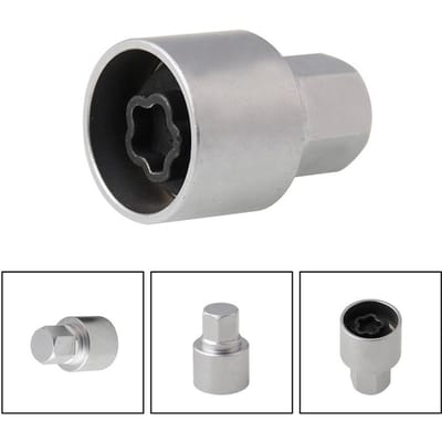 1x Tyre Wheel Lock Anti-diefstal Schroef Lug Moer Bout 41mm Verwijdering Sleutel Socket Voor BMW gray
