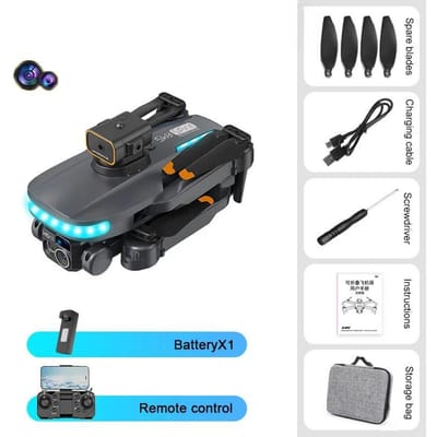 Nouveau P14 Mini Drone HD Photographie Aérienne ESC Double Caméra WIFI FPV Évitement D'obstacles RC Pliable Quadcopter Avion Jouet Brushless 1B noir