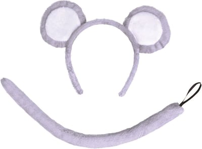 Rubies Verkleed set muis - oortjes/staart - grijs - voor kinderen