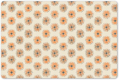 Placemats 45x30 cm - Placemat kunststof - 1 stuk - Madelief - Patroon - Oranje - Borden onderleggers - Decoratie voor op tafel - Keuken tafeldecoratie accessoires - Vinyl onderlegger - Tafelversiering