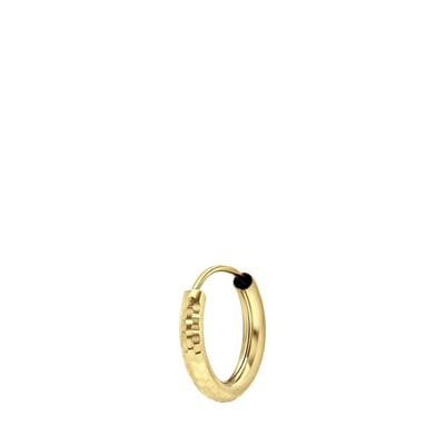 Lucardi Heren 14K geelgouden mannen oorbel diamond cut 15,5mm - Oorbellen - 14 Karaat Goud - Geelgoud