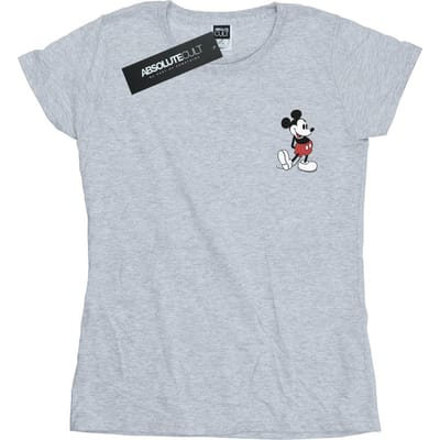 Disney Dames/Dames Mickey Mouse Kickin Retro Borst Katoenen T-Shirt (Sportgrijs)