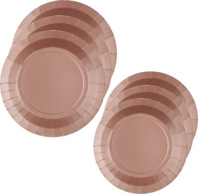 Santex Feest/verjaardag borden set - 20x stuks - rose goud - 17 cm en 22 cm