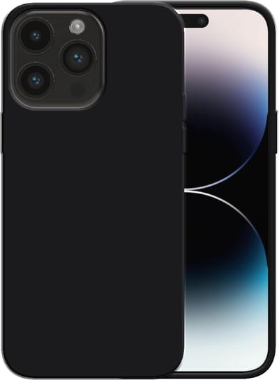 Smartphonica Siliconen hoesje voor iPhone 14 Pro Max case met zachte binnenkant - Zwart geschikt voor iPhone 14 Pro Max