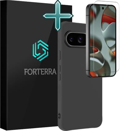 Hoesje Met Screenprotector - Geschikt voor Google Pixel 9 - Sterk & Shockproof - Telefoon Hoes - Back Cover - Siliconen Case - Zwart