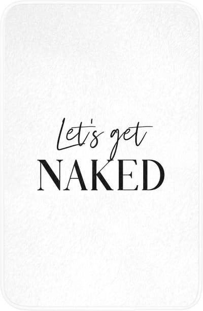WC mat 40x60 cm - Antislip - Quotes - Let's get naked - Wit - Spreuk - Toiletmat - Vloermat - Douchemat - Toilet tapijt - Toiletmatten