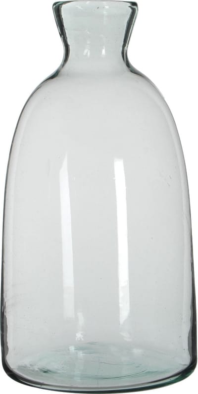 Fles vazen Florine 22 x 44 cm transparant gerecycled glas - Home Deco vazen - Woonaccessoires