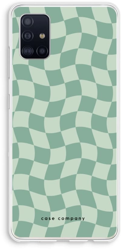 Case Company® - Hoesje geschikt voor Samsung Galaxy A51 4G hoesje - Grid Groen - Soft Cover Telefoonhoesje - Bescherming aan alle Kanten en Schermrand