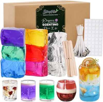Gel Kaarsenmaken Set met 7 Kleuren - 9 Stuks Niet-Giftige Geurende Gels