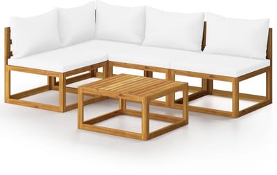 Balkonset 4 personen - Tuinset - Bistroset - Crème - Weerbestendig - 5 delig - 4 stoelen - 4 personen - Acaciahout
