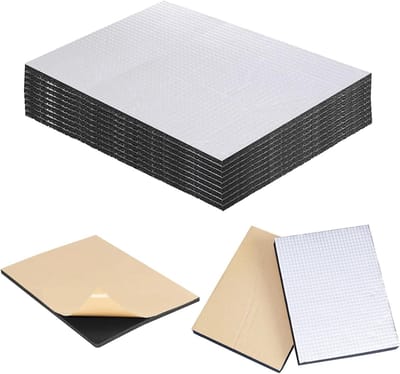 Alubutyl Geluidsisolatie Platen 5 mm - Zelfklevende Aluminium Matten voor Auto Isolatie - 12 Stuks 40 x 25 cm, Brandwerend en Geluidsabsorberend