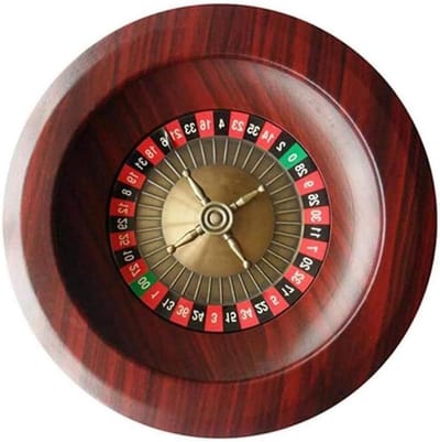 Roulette Wiel - Draaitafelspel Casinospel - Thuisentertainment Spelavond - Professionele Kwaliteit - 30.5 cm Diameter - Bruin