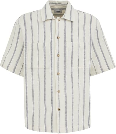 WE Fashion Heren relaxed fit overhemd met structuur en print