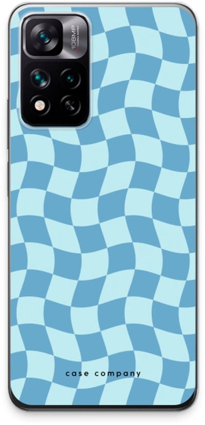Case Company® - Hoesje geschikt voor Xiaomi 11i hoesje - Grid Blauw - Soft Cover Telefoonhoesje - Bescherming aan alle Kanten en Schermrand
