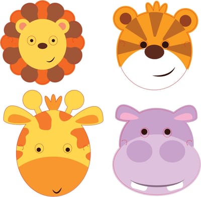 Amscan Maskers Jungledieren 8 Stuks