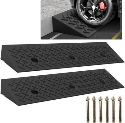 Rubberen Oprit - Stoeprand Helling - Voertuig Overbruggen - 3 Ton Capaciteit - 97.8 x 24.1 x 10.2 cm - Zwart