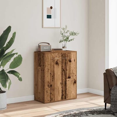 vidaXL - Dressoir - 60x30x75 - cm - bewerkt - hout - oud - houtkleurig