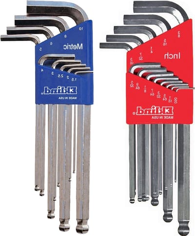 Inbussleutel Set - Zeskant Sleutels - Mechanisch Werk - Inch en MM Maten - 44 Stuks - Rood en Blauw