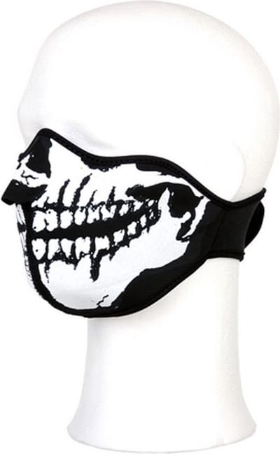 Biker mask half face white mouth