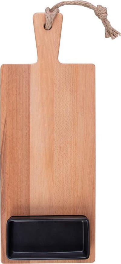 Bowls and Dishes | Puur Hout | Duurzaam | Beuken Foodplank 49 cm 1 vak 1 schaaltje zwart