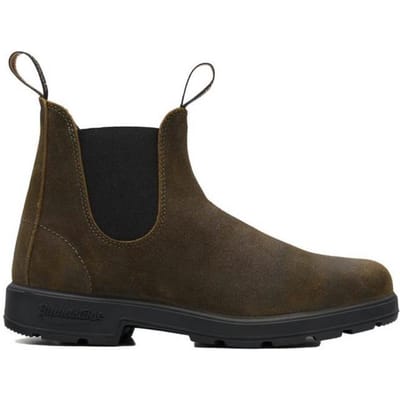 Blundstone - Nabuk groene olijfolie met zwarte elastische 1615