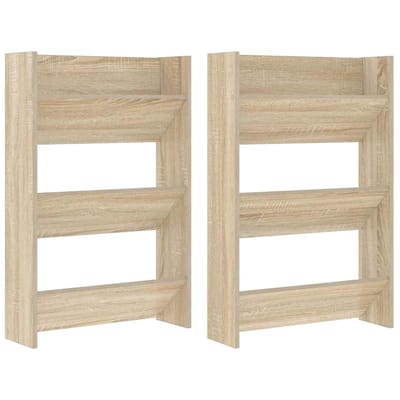 vidaXL - Wandschoenenkasten - 2 - st - 60x18x90 - cm - spaanplaat - sonoma - eiken